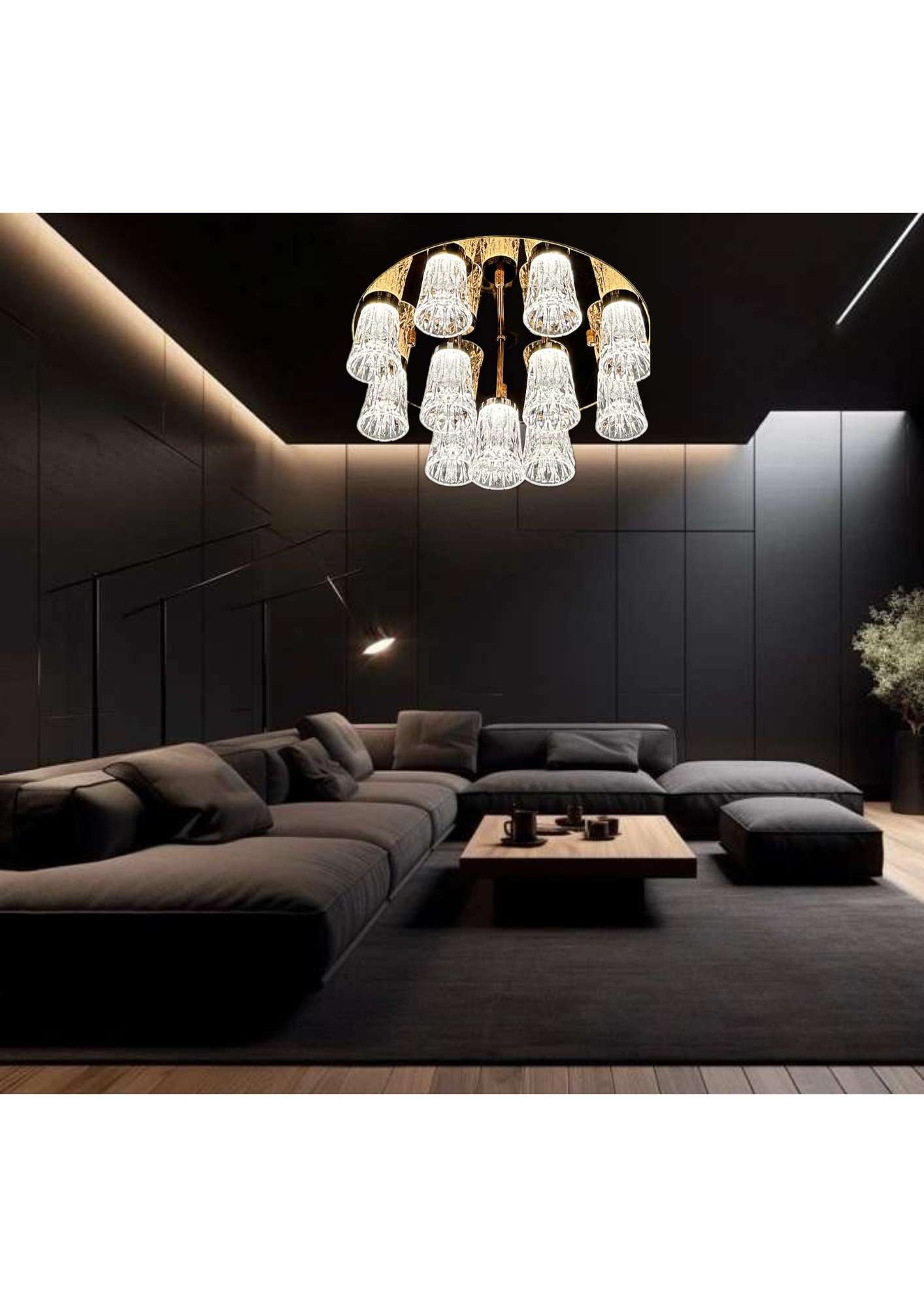 Beyond Lights - Bell Crystal Ceiling Light-LC